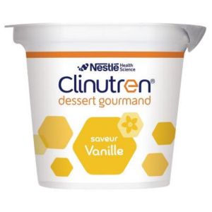 CLINUTREN DESSERT GOURMAND Vanille - Complément Nutritionnel 300 Kcal - Avec Lactose - Lot de 4 - Po