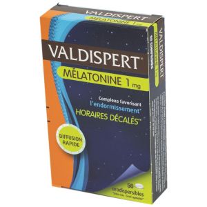 VALDISPERT MELATONINE 1 mg Horaires Décalés - Complément Alimentaire à Base de Mélatonine Favorisant