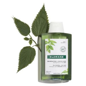 KLORANE à l'ORTIE Bio 200ml - Shampooing Séborégulateur Cheveux à Tendance Grasse - Fl/200 ml