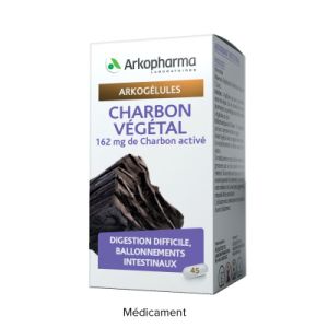 ARKOGELULES CHARBON VEGETAL digestion ballonnements - B/45 gélules