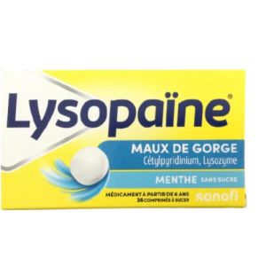 Lysopaïne Menthe sans sucre - 36 comprimés à sucer