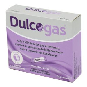 DULCOGAS granulés 125 mg - Goût menthe - 18 sachets/sticks - BOERHINGER