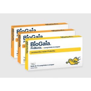 BIOGAIA Protectis Citron 10 Comprimés à Croquer - Complément Alimentaire pour l' Equilibre Intestina
