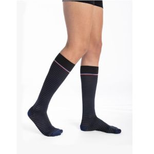 SIGVARIS STYLES MOTIFS MARINIERE Chaussettes MARINE NOIR - Chaussette de Contention Homme - Classe 2