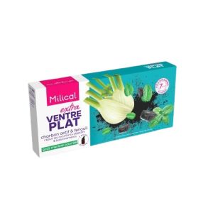Milical Extra ventre plat charbon actif saveur menthe poivrée 7x10ml