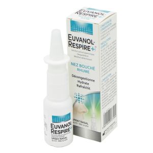 EUVANOL RESPIRE+ Nez Bouché Rhume - Spray Nasal Décongestionnant 20 ml