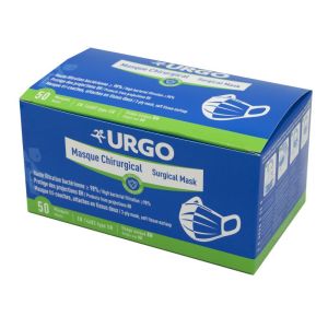 URGO 50 Masques Chirurgicaux Tri-couches Haute Filtration - Temps de Port 8 Heures