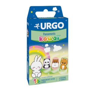 URGO 16 Pansements Enfants KAWAÏ - 4 Designs Effet Tatoo, 2 Formats