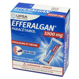 Efferalgan 1000 mg Fruits Rouges, granulés - 8 sachets