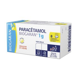 Paracétamol 1000 mg Biogaran, 8 comprimés effervescents sécables