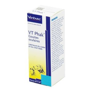 VIRBAC VT PHAK Gouttes Oculaires 5ml - Métabolisme du Cristallin du Chien Agé, Défenses Naturelles