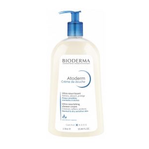 BIODERMA Atoderm Crème de Douche sans Savon 1 Litre - Soin Ultra Nourrissant - Peaux Sensibles Normales à Sèches