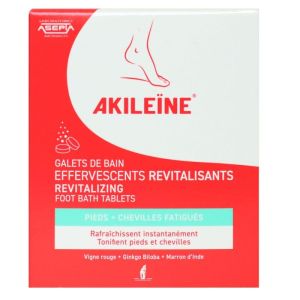 Akileine 6 galets de bain effervescents revitalisants pieds et chevilles fatigués
