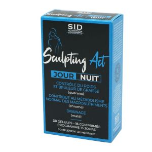 SCULPTING ACT Jour Nuit Minceur - Contrôle du Poids, Brûleur de Graisses - Guarana, Maté - Bte/45