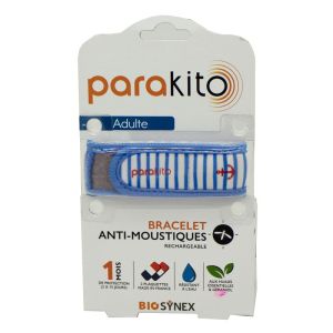 PARAKITO Bracelet GRAPHIC MARIN - Bracelet Anti Moustiques Rechargeable - Aux Huiles Essentielles - Bte/1