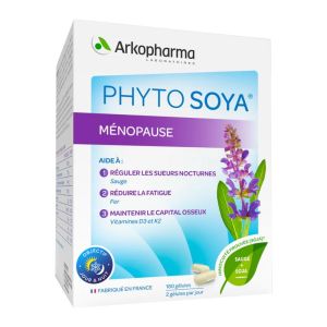 PHYTO SOYA Ménopause 180 Gélules - Sueurs Nocturnes, Bouffées de Chaleur, Fatigue