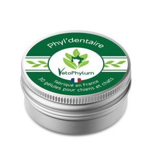 VETOPHYLUM PHYL'DENTAIRE 30 Gélules Chat, Chien - Hygiène Dentaire