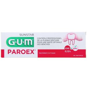 GUM PAROEX 0.12% 75ml - Dentifrice Anti-plaque à la Chlorhexidine - Traitement d' Attaque Plaque Dentaire