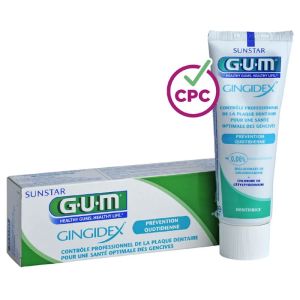GUM GINGIDEX Dentifrice 75ml - Digluconate de  Chlorhexidine 0.06% - Plaque Dentaire