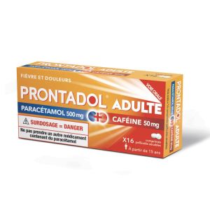 Prontadol Adulte Paracétamol + Caféine 16 comprimés sécables