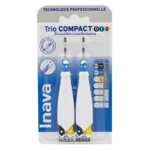 INAVA Brossettes TRIO COMPACT 0 1 2 - 0.6mm ISO0, 0.8mm ISO1, 1mm ISO2 - 2 Manches + 6 Brossettes
