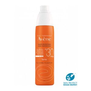 AVENE SOLAIRE - Spray SPF30 Haute Protection - Peaux sensibles - Sans Effet Blanc - Résistant à l' E