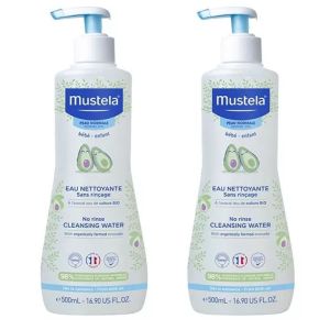 LOT DE 2 MUSTELA PEAU NORMALE Eau Nettoyante 500ml - Sans Rinçage - à l' Avocat Bio