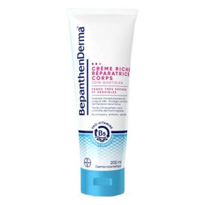 BEPANTHENDerma Crème Riche Réparatrice Corps 200ml - Peaux très Sèches et Sensibles