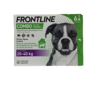 FRONTLINE COMBO Spot On CHIEN L (20 à 40kg) 6 Pipettes de 2.68ml - Anti Parasitaires