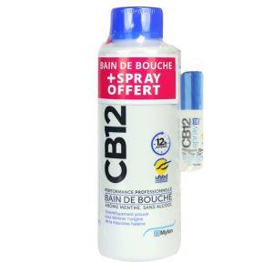 CB12  Bain de bouche 500ml menthe + spray buccal offert