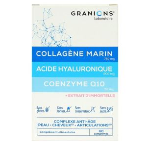 Collagène marin acide hyaluronique Coenzyme Q10 60 comprimés , 3760155216141