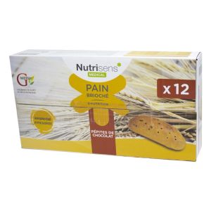 G-Nutrition Pain Brioché Pépites de Chocolat HP / HC  Hyperprotéiné calorique - Dénutrition - Bte/12