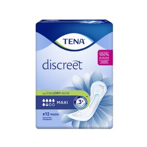 TENA DISCREET Maxi Bte/12 - Serviette pour Incontinence Urinaire Forte