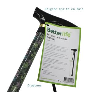 BETTERLIFE La Canne Fixe Fantaisie JUNGLE - Réglable en Hauteur - 1 Unité