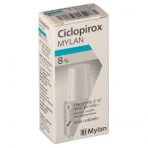 Ciclopirox 8 %, vernis à ongles médicamenteux - Flacon 3ml + pinceau