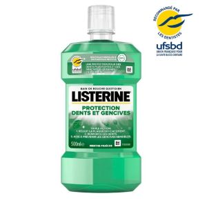 Listerine Protection Dents et Gencives 500ml - Bain de Bouche Triple Action Dès 12 Ans