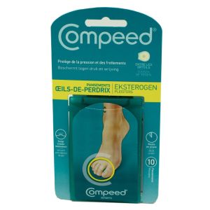 COMPEED 10 Pansements Oeil de Perdrix Moyen Format 2.2 x 2.2cm - Technologie Hydrocolloïde