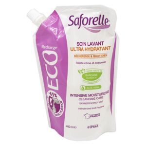 SAFORELLE 400ml Soin Lavant Ultra Hydratant RECHARGE - Sécheresse Intime - Bardane, Aleo Vera