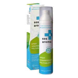 SOS AROMA Assainissant Polyvalent Spray 50ml - Aux Huiles Essentielles 100% Pures et Naturelles