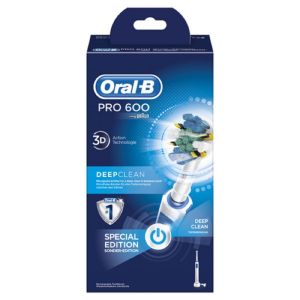 ORAL B PRO 600 Deep Clean - Brosse à Dents Electrique avec Brossette CrossAction - 1 Unité