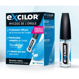 EXCILOR Solution avec Pinceau Traitement Efficace de la Mycose de l' Ongle - Flacon 3.3 ml
