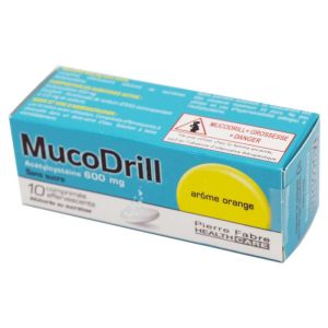 Mucodrill sans sucre, 10 comprimés effervescents