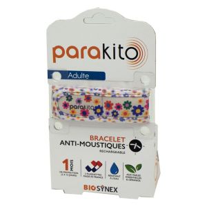 PARAKITO Bracelet FUN FLEUR - Bracelet Anti Moustiques Rechargeable - Aux Huiles Essentielles - Bte/1