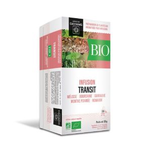 DAYANG BIO TRANSIT Infusions 20x 1.5g - Mélisse, Bourdaine, Guimauve, Menthe Poivrée, Romarin