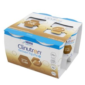 CLINUTREN DESSERT HP/HC+ Café - Complément Nutritionnel 400 Kcal - 4x Cup/200g