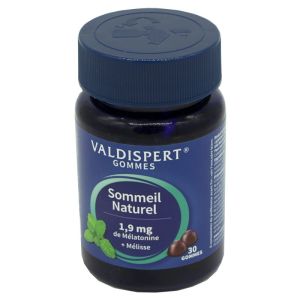 VALDISPERT Sommeil Naturel 30 Gommes à Mâcher - 1.9mg de Mélatonine + 80mg de Mélisse