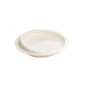 Assiette à Rebord Blanche - Base Anti Dérapante, Rebord Surélevé - A0203626 - 1 Unité - ALCURA PHARM