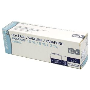 Glycérol Vaseline Paraffine Biogaran Crème 15 /8 /2 %, tube 250 g