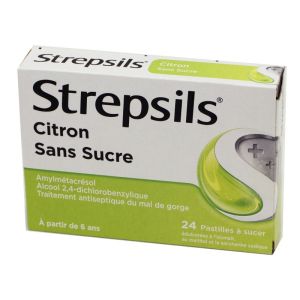 Strepsils Citron Sans Sucre, 24 pastilles