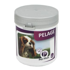 PET PHOS PELAGE Chien 50 Comprimés - Soutien de la Fonction Dermique (Dermatose, Dépilation)